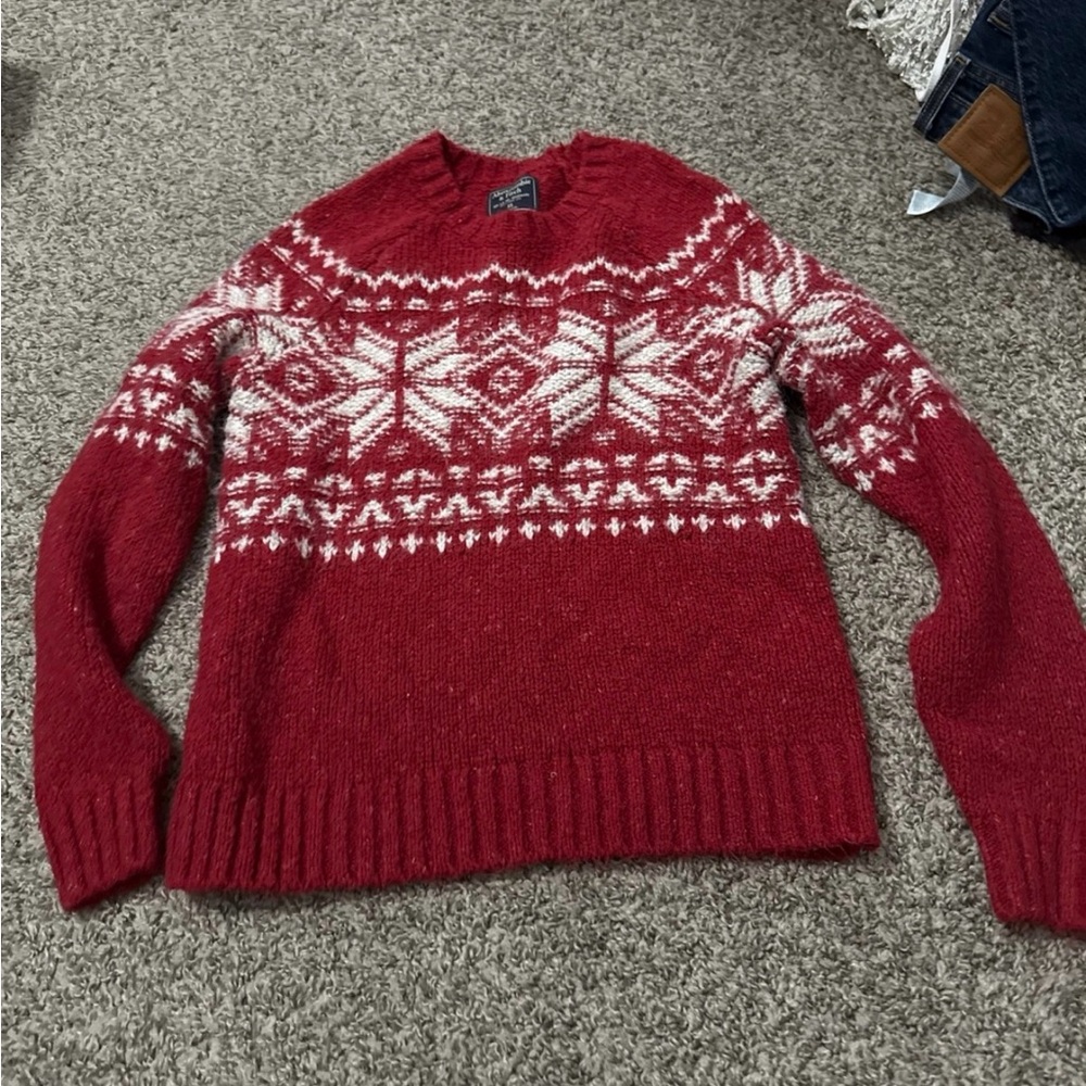 Red Holiday Snowflake Sweater
